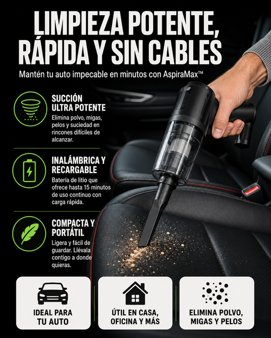 AspiraMax - Aspiradora de mano para autos